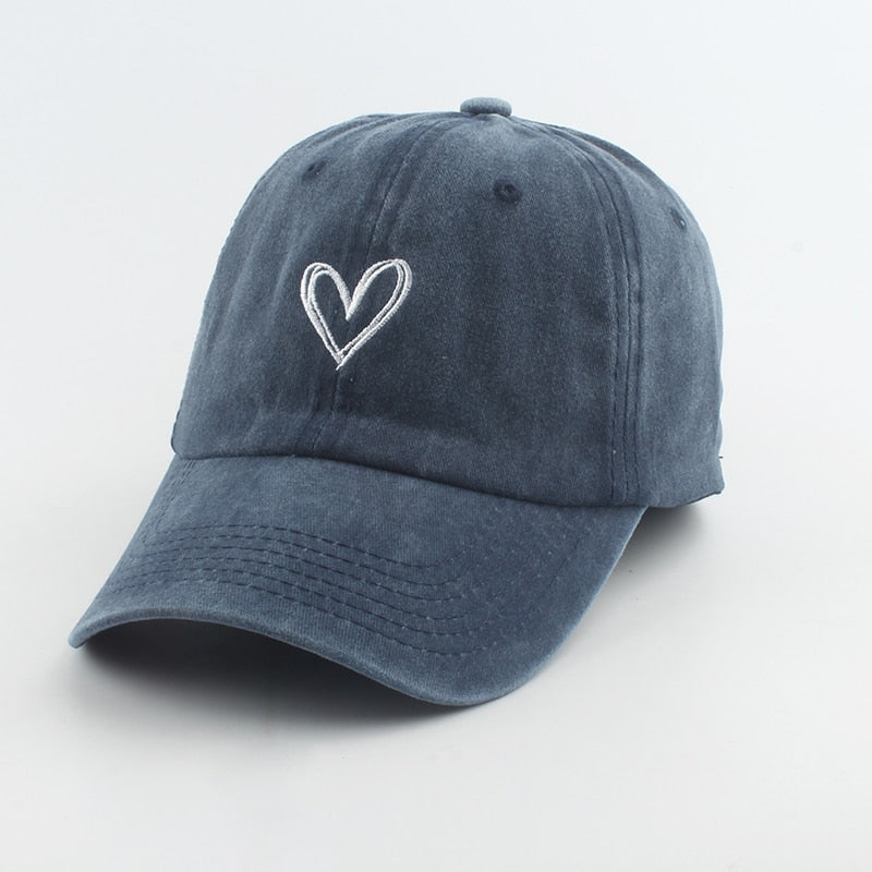 Heart Embroidery Baseball Cap
